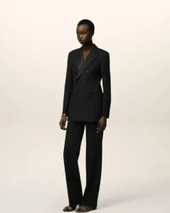 Ami Paris Double Breasted Jacket BLACK Discount