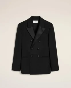 Ami Paris Double Breasted Jacket BLACK Best Sale