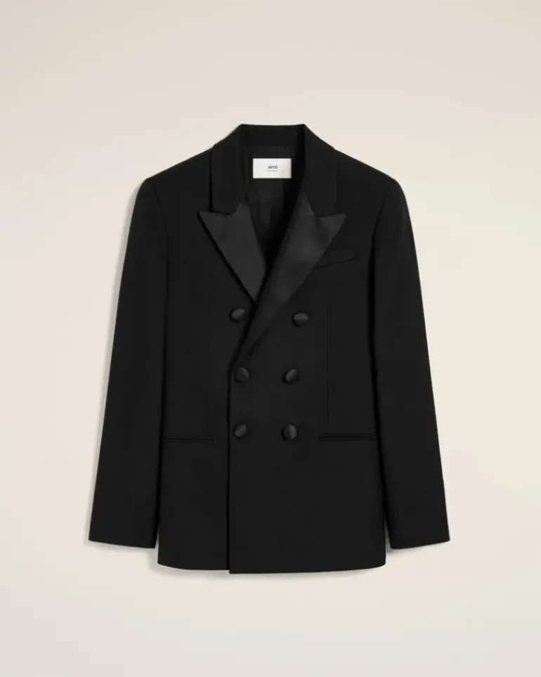 Ami Paris Double Breasted Jacket BLACK Best Sale