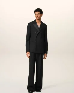 Ami Paris Double Breasted Jacket BLACK Best Sale