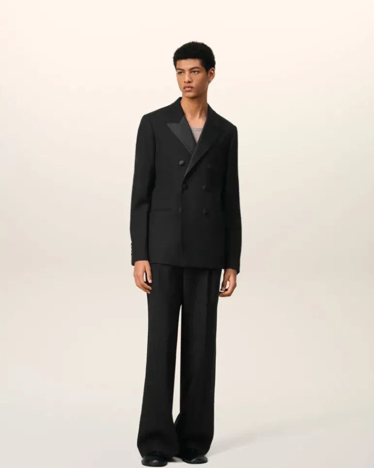Ami Paris Double Breasted Jacket BLACK Best Sale