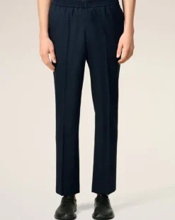 Ami Paris Elasticated Waist Trousers NAVY BLUE Flash Sale