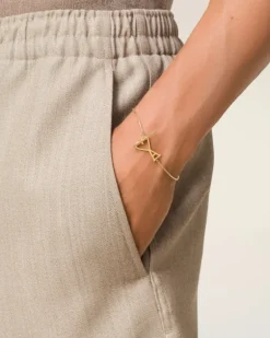 Ami Paris Brass Ami de Coeur Chain Bracelet GOLD Fashion