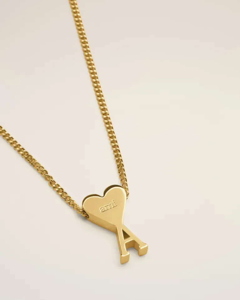 Ami Paris Brass Ami de Coeur Pendant Necklace GOLD Fashion