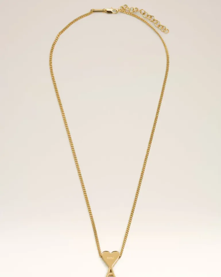 Ami Paris Brass Ami de Coeur Pendant Necklace GOLD Fashion