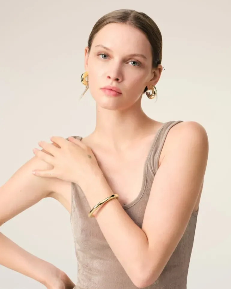 Ami Paris Brass Dune Small Size Cuff GOLD Hot
