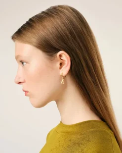 Ami Paris Brass Small Ami de Coeur Hoop GOLD Flash Sale