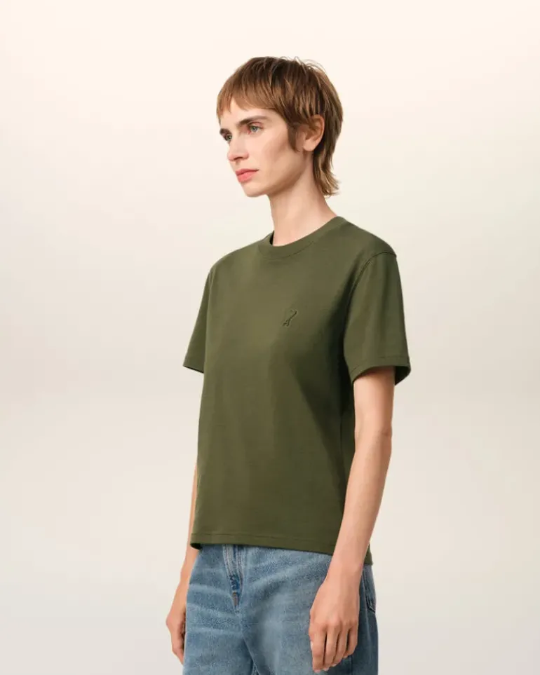 Ami Paris Green Cotton Ami de Coeur T-Shirt LODEN Shop