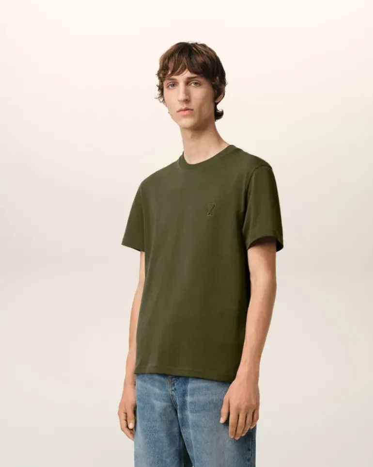 Ami Paris Green Cotton Ami de Coeur T-Shirt LODEN Shop