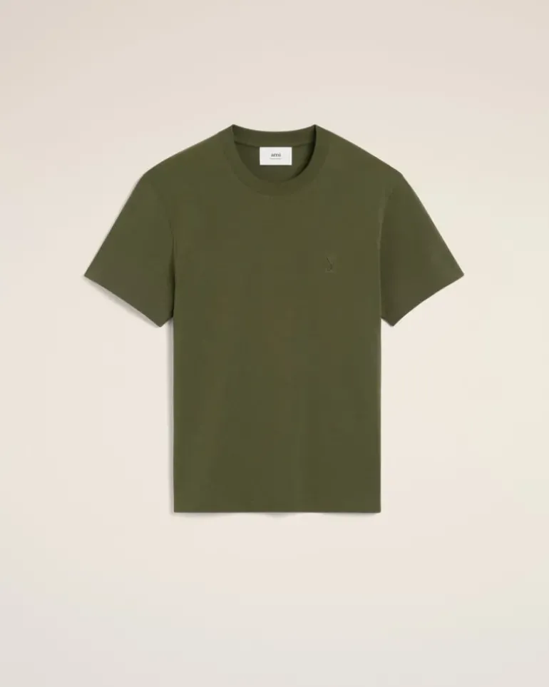 Ami Paris Green Cotton Ami de Coeur T-Shirt LODEN Shop