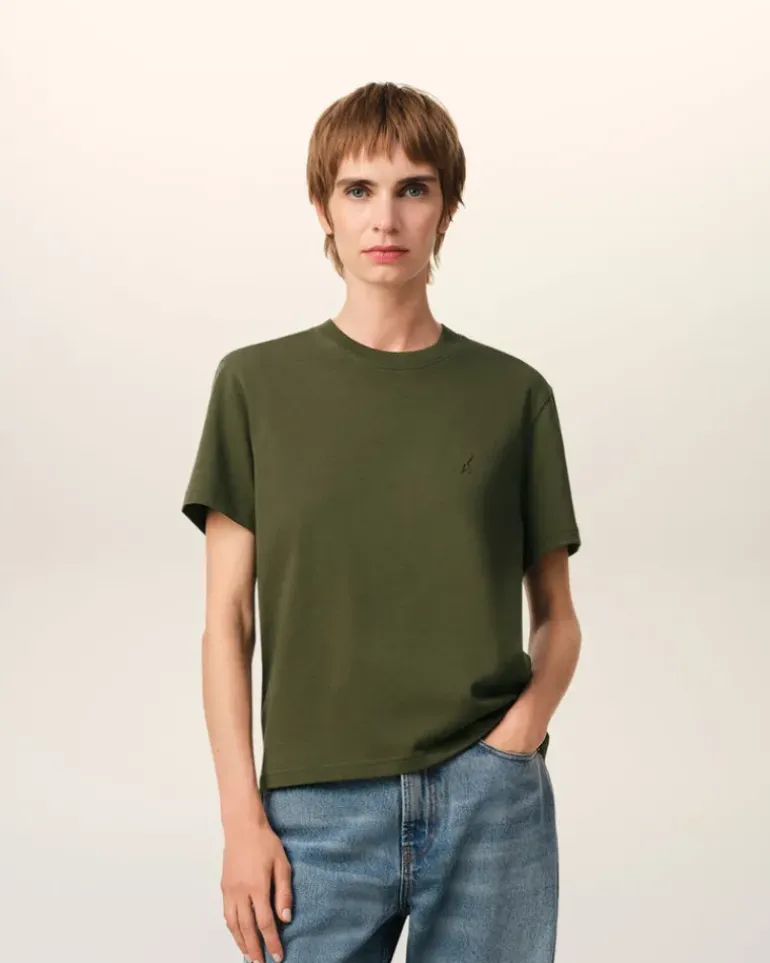 Ami Paris Green Cotton Ami de Coeur T-Shirt LODEN Shop