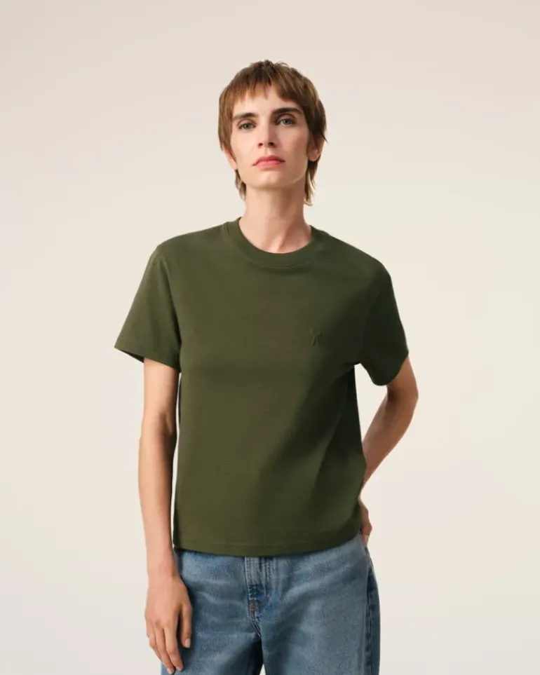 Ami Paris Green Cotton Ami de Coeur T-Shirt LODEN Shop
