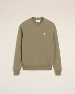 Ami Paris Green Cotton Ami de Coeur Sweatshirt LAUREL Sale