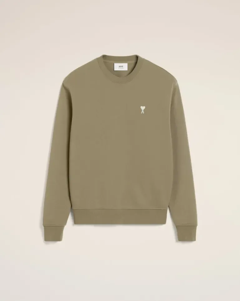 Ami Paris Green Cotton Ami de Coeur Sweatshirt LAUREL Sale