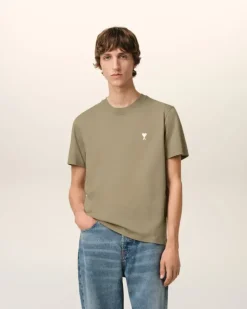Ami Paris Green Cotton Ami de Coeur T-Shirt LAUREL Shop