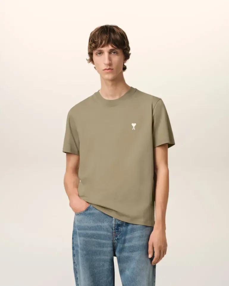 Ami Paris Green Cotton Ami de Coeur T-Shirt LAUREL Shop