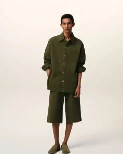 Ami Paris Green Cotton Ami de Coeur Overshirt LODEN Cheap
