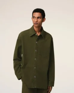 Ami Paris Green Cotton Ami de Coeur Overshirt LODEN Cheap