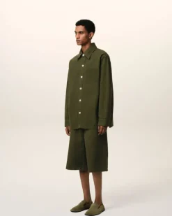 Ami Paris Green Cotton Ami de Coeur Overshirt LODEN Cheap