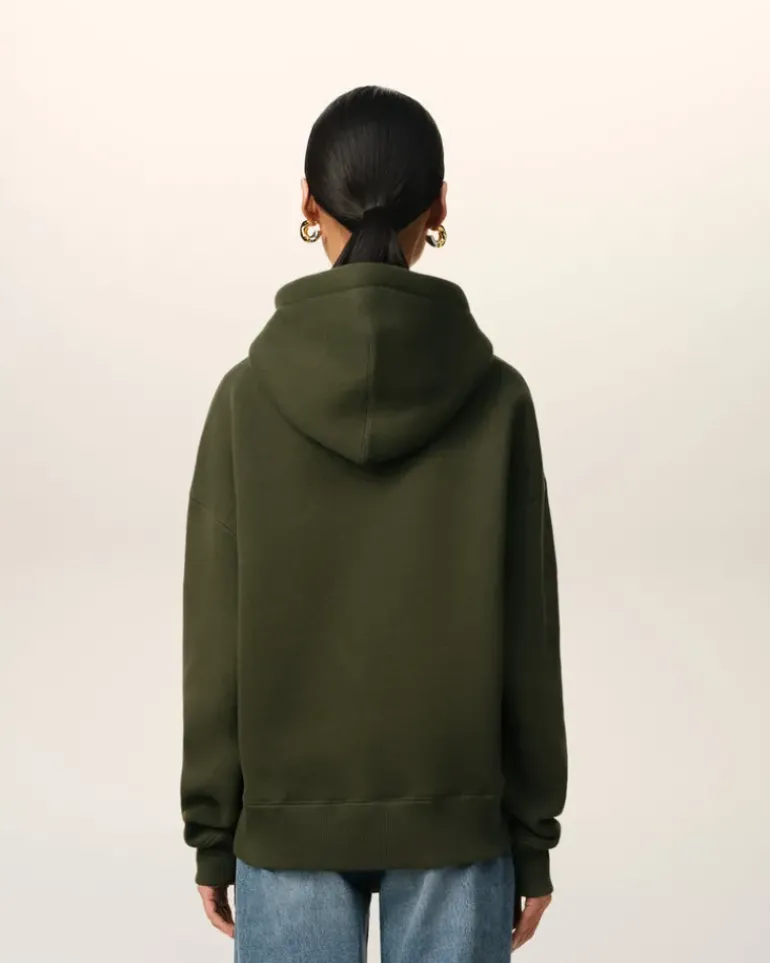 Ami Paris Green Cotton Ami de Coeur Hoodie LODEN Hot