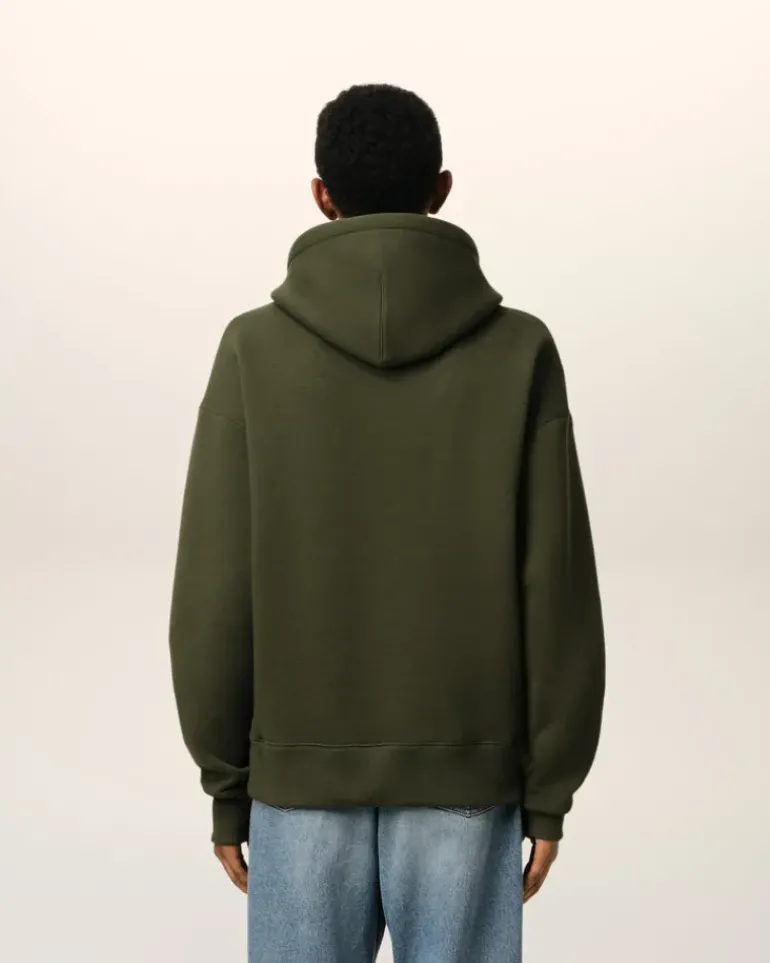 Ami Paris Green Cotton Ami de Coeur Hoodie LODEN Hot