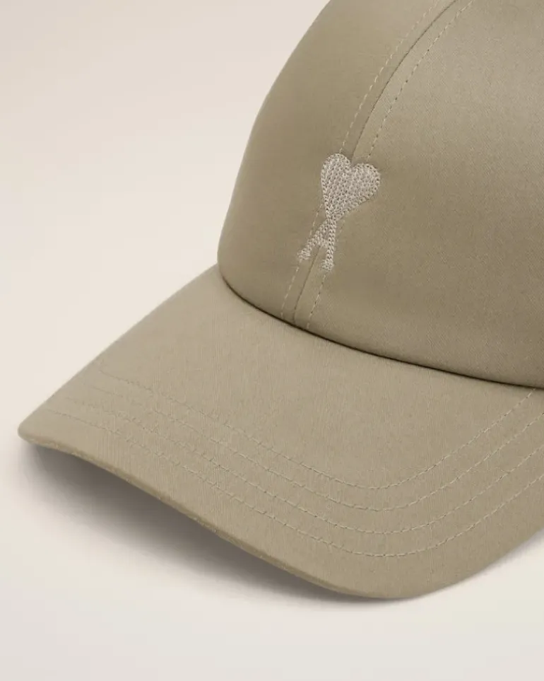 Ami Paris Green Cotton Ami de Coeur Embroidery Cap LAUREL/GINGER Discount