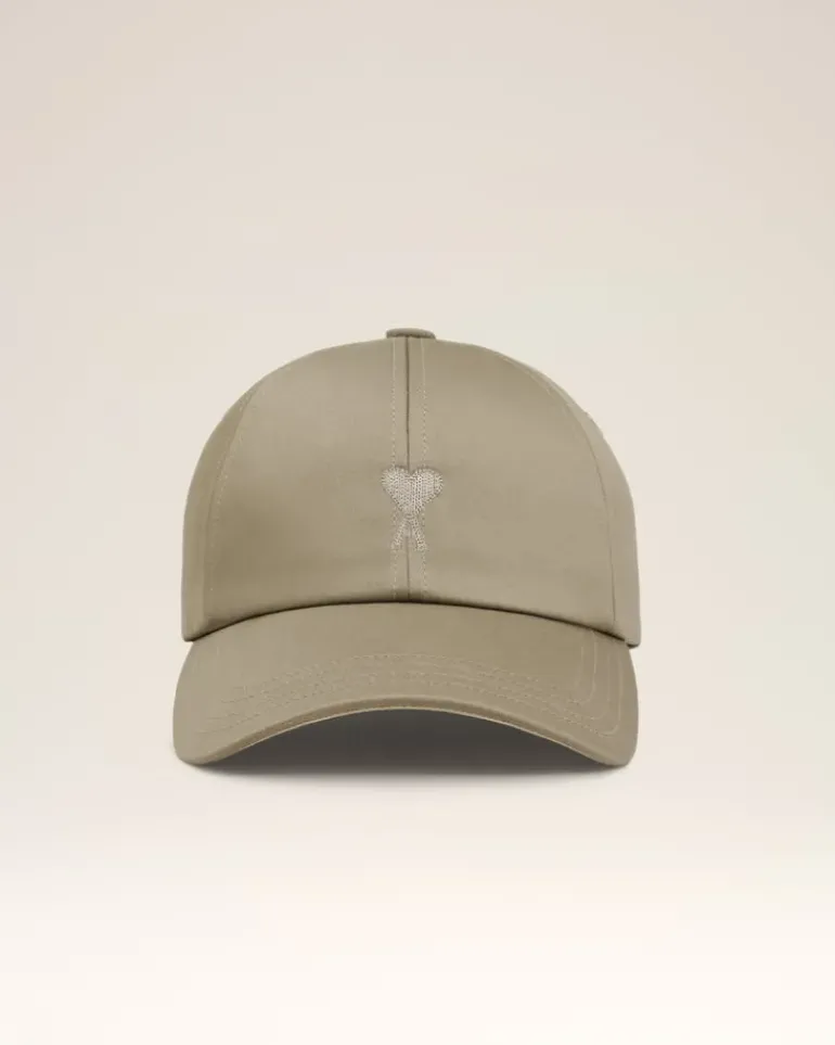 Ami Paris Green Cotton Ami de Coeur Embroidery Cap LAUREL/GINGER Discount