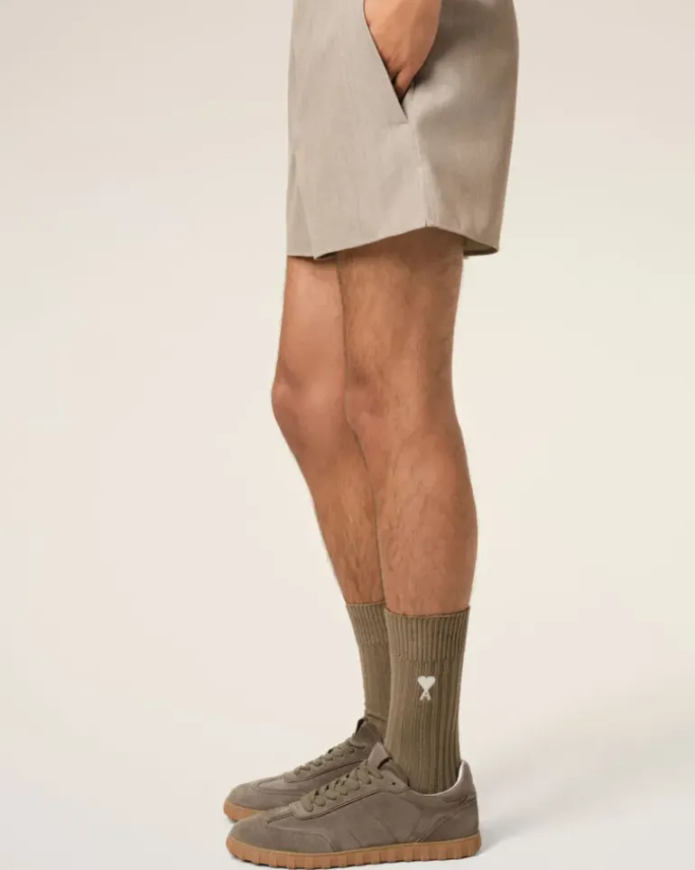 Ami Paris Green Cotton Ami de Coeur Socks LAUREL/OFFWHITE Shop