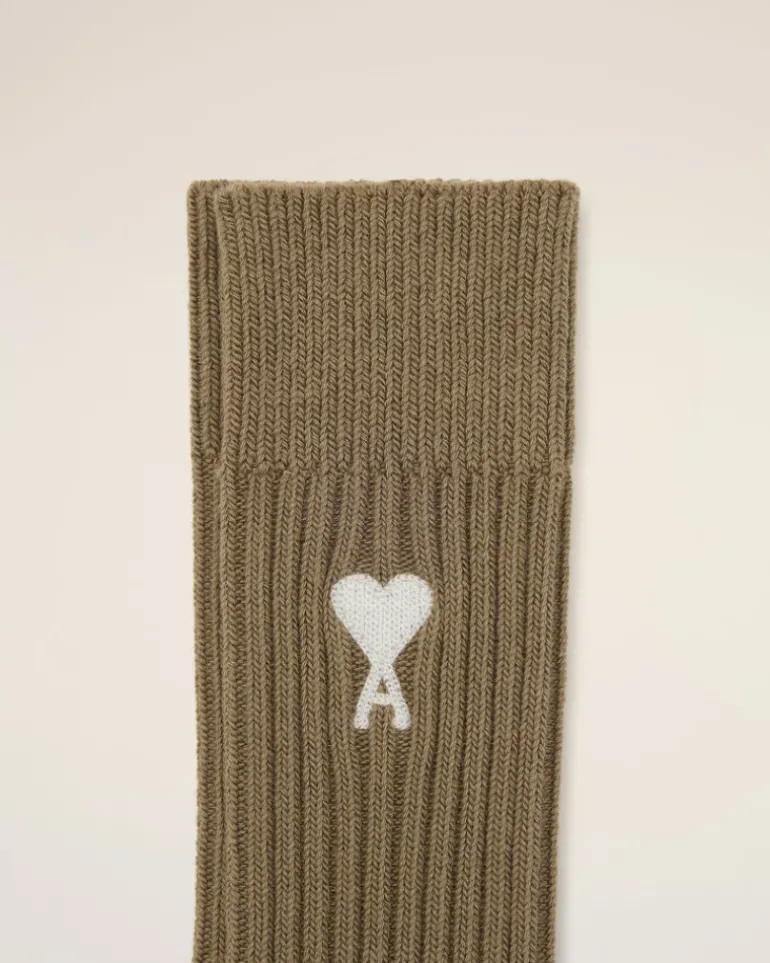 Ami Paris Green Cotton Ami de Coeur Socks LAUREL/OFFWHITE Shop