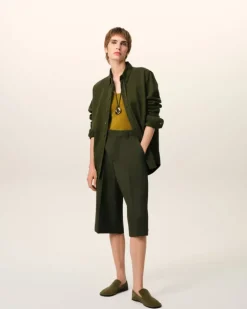 Ami Paris Green Cotton Button-Down Ami de Coeur Shirt LODEN Hot