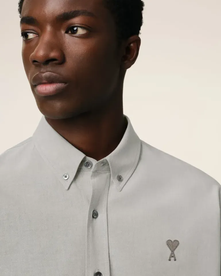 Ami Paris Green Cotton Button-Down Ami de Cœur Shirt LODEN Cheap
