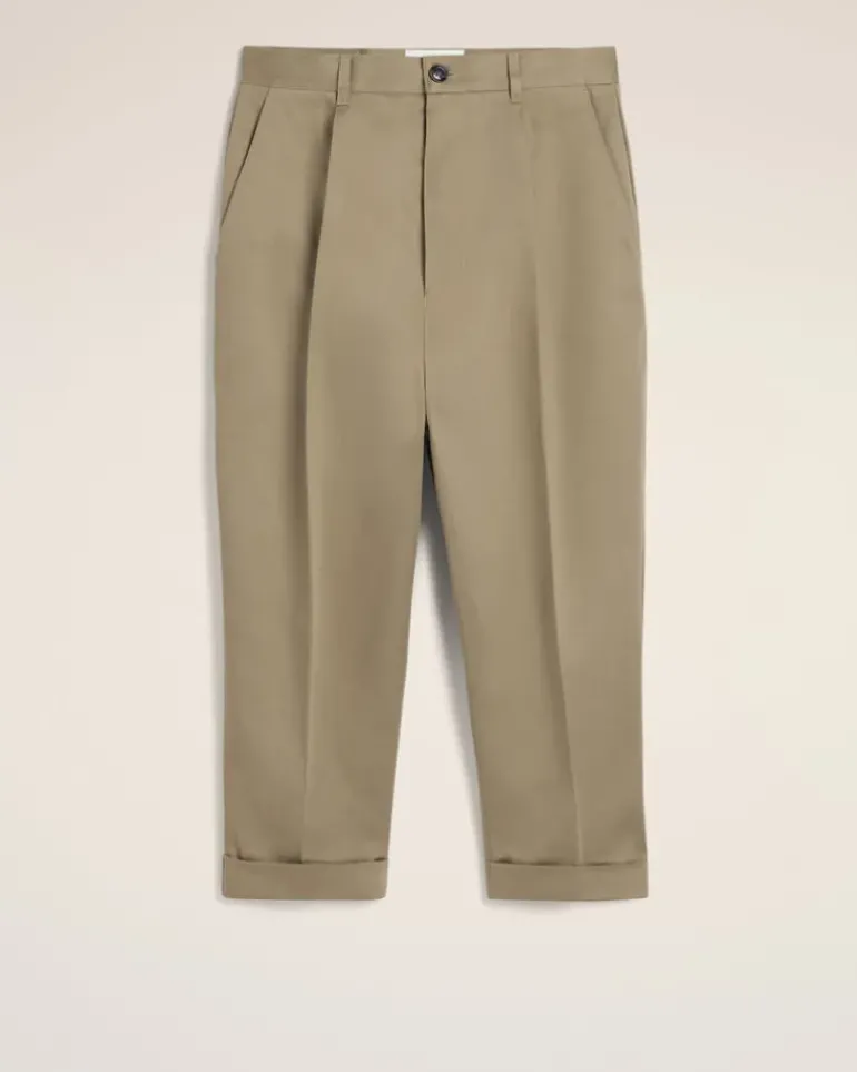 Ami Paris Green Cotton Carrot Oversized Trousers LAUREL Online