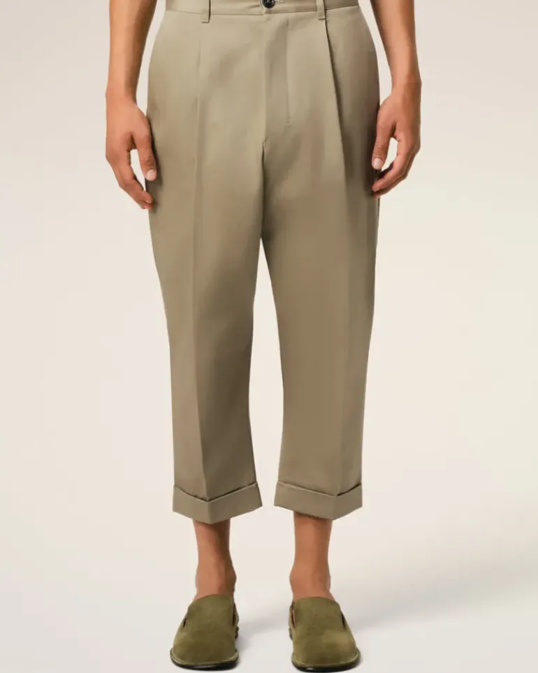 Ami Paris Green Cotton Carrot Oversized Trousers LAUREL Online