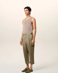 Ami Paris Green Cotton Carrot Oversized Trousers LAUREL Online