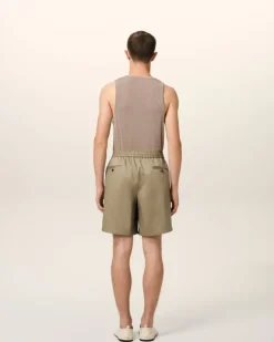 Ami Paris Green Cotton Elasticated Waist Shorts LAUREL Fashion