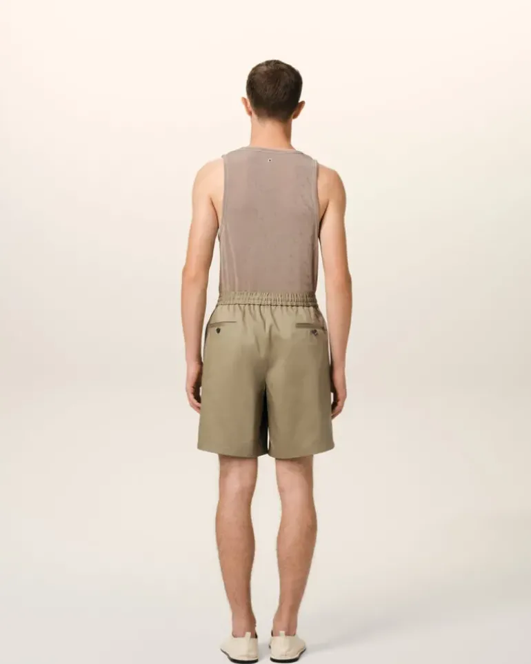 Ami Paris Green Cotton Elasticated Waist Shorts LAUREL Fashion