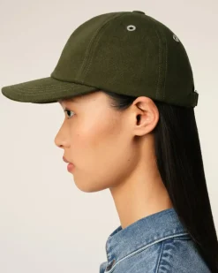 Ami Paris Green Cotton Embossed Ami de Coeur Cap LODEN Best