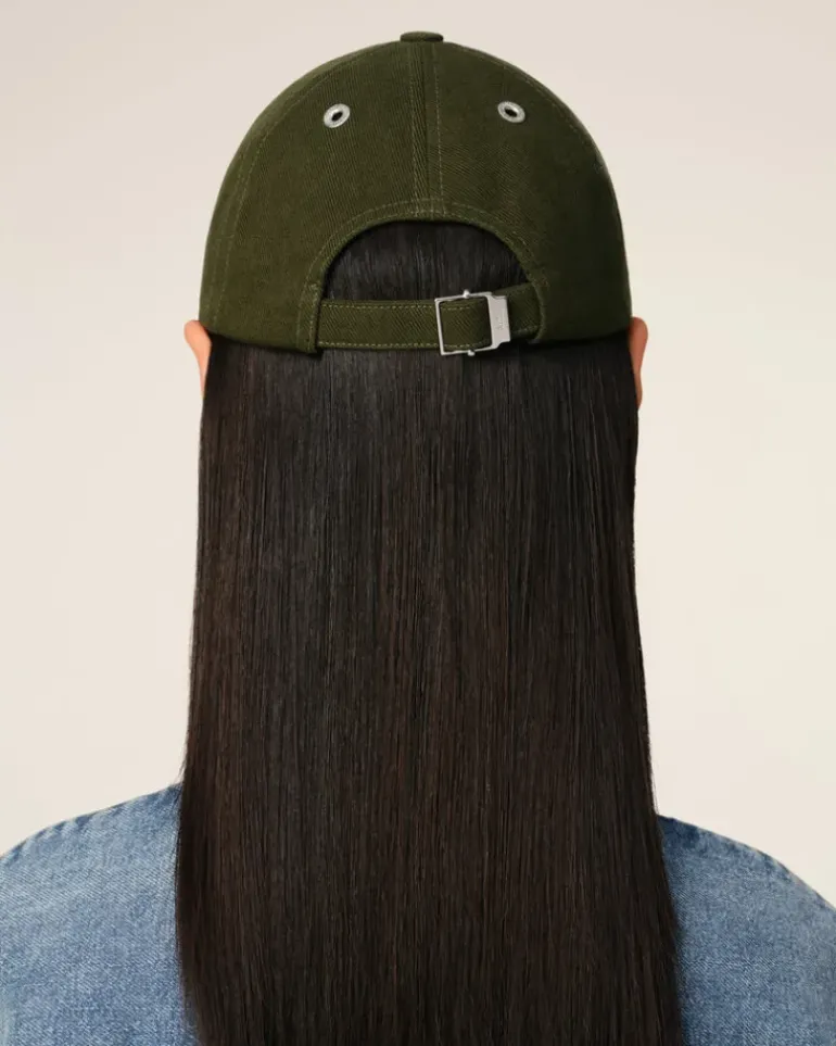 Ami Paris Green Cotton Embossed Ami de Coeur Cap LODEN Best