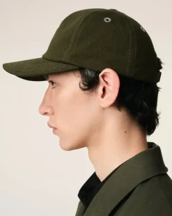 Ami Paris Green Cotton Embossed Ami de Coeur Cap LODEN Best