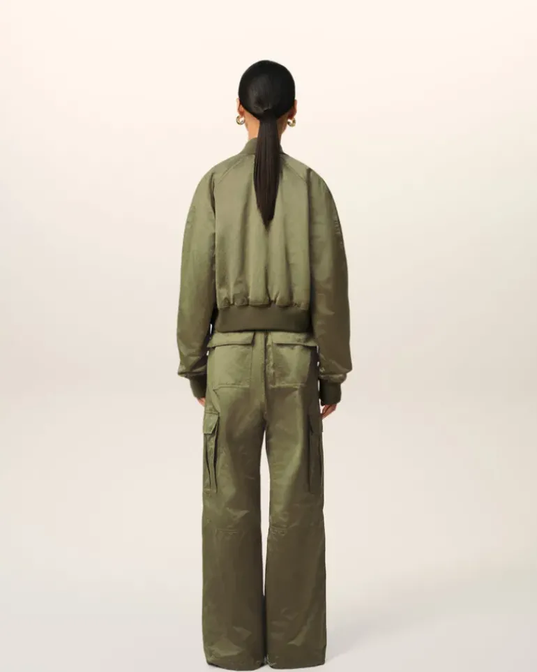 Ami Paris Green Cotton Satin Ami de Coeur Bomber LODEN Online