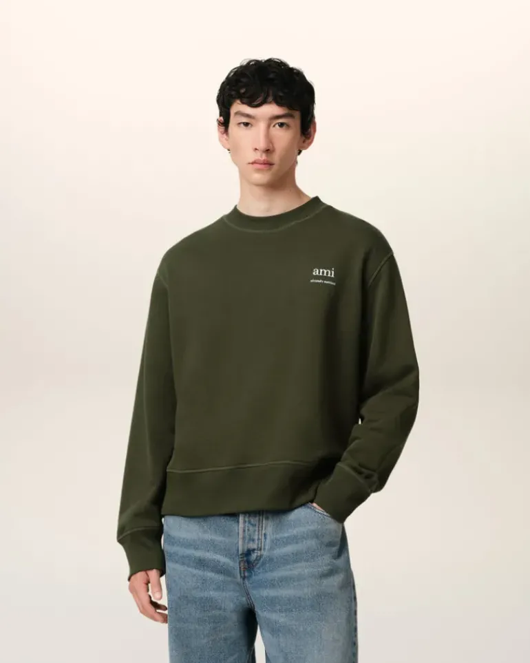 Ami Paris Green Cotton Sweatshirt LODEN Store