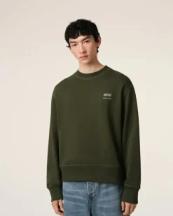 Ami Paris Green Cotton Sweatshirt LODEN Store