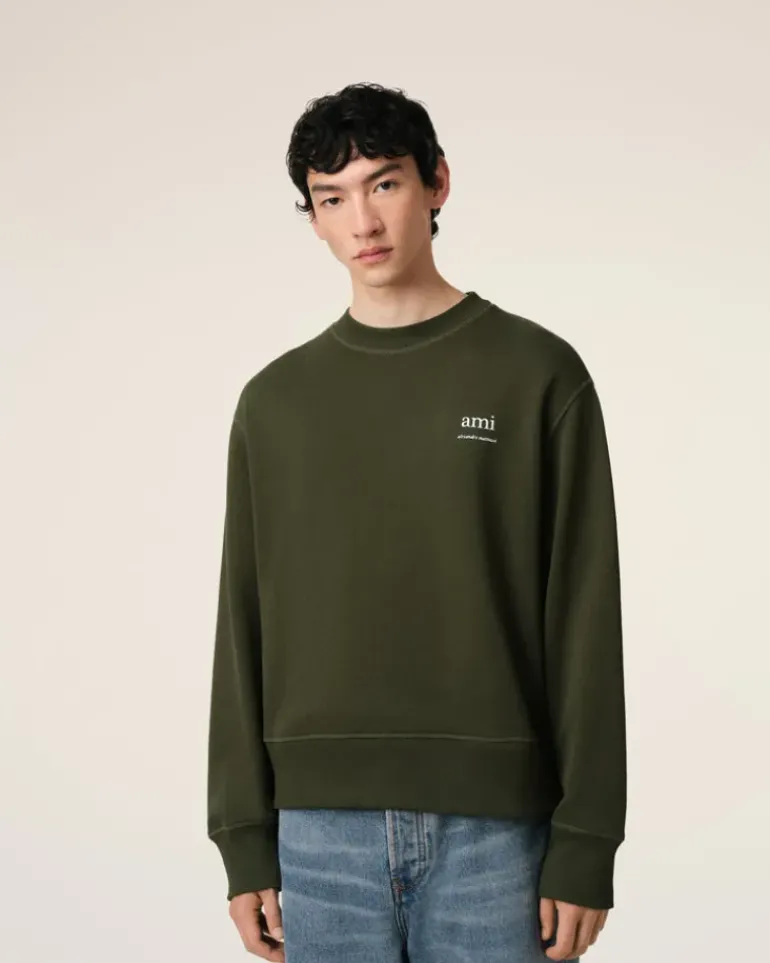 Ami Paris Green Cotton Sweatshirt LODEN Store