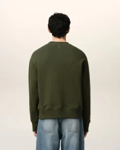 Ami Paris Green Cotton Sweatshirt LODEN Store