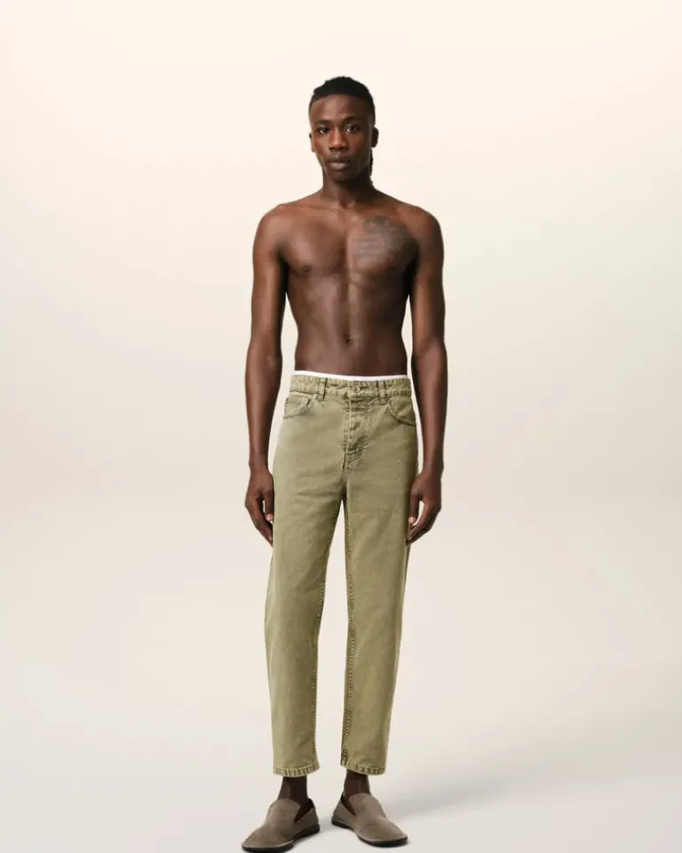 Ami Paris Green Cotton Tapered Fit Jeans LAUREL Best