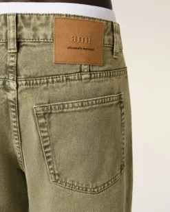 Ami Paris Green Cotton Tapered Fit Jeans LAUREL Best