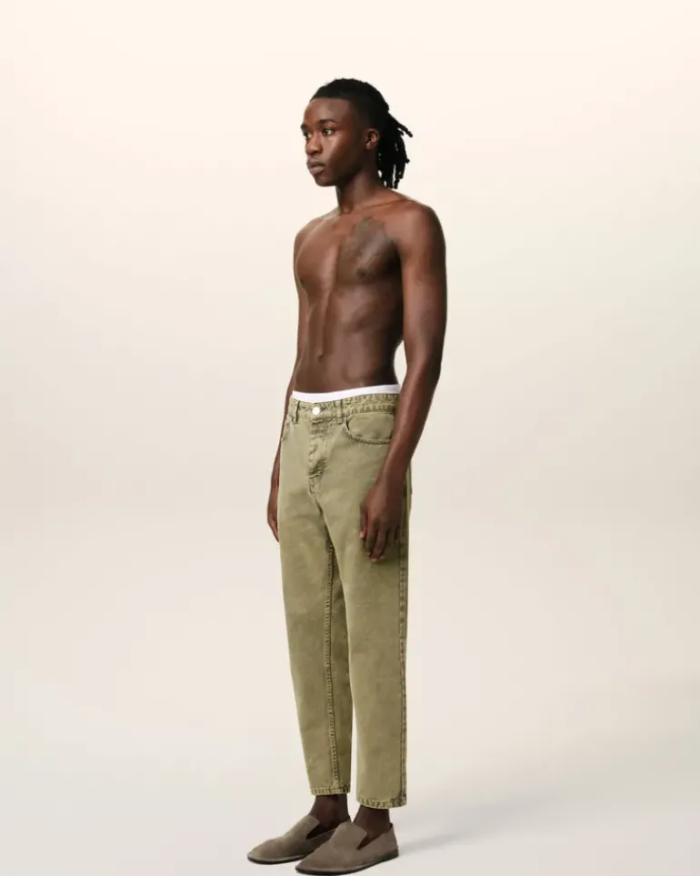 Ami Paris Green Cotton Tapered Fit Jeans LAUREL Best