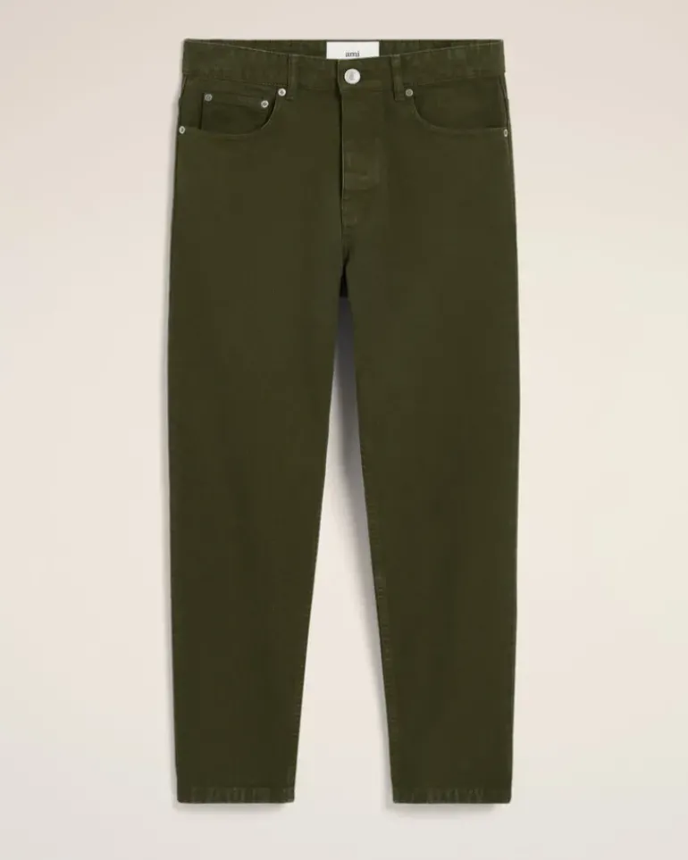 Ami Paris Green Cotton Tapered Fit Jeans LODEN Best