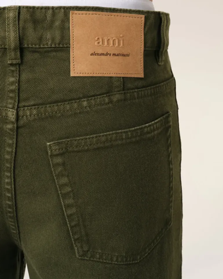 Ami Paris Green Cotton Tapered Fit Jeans LODEN Best