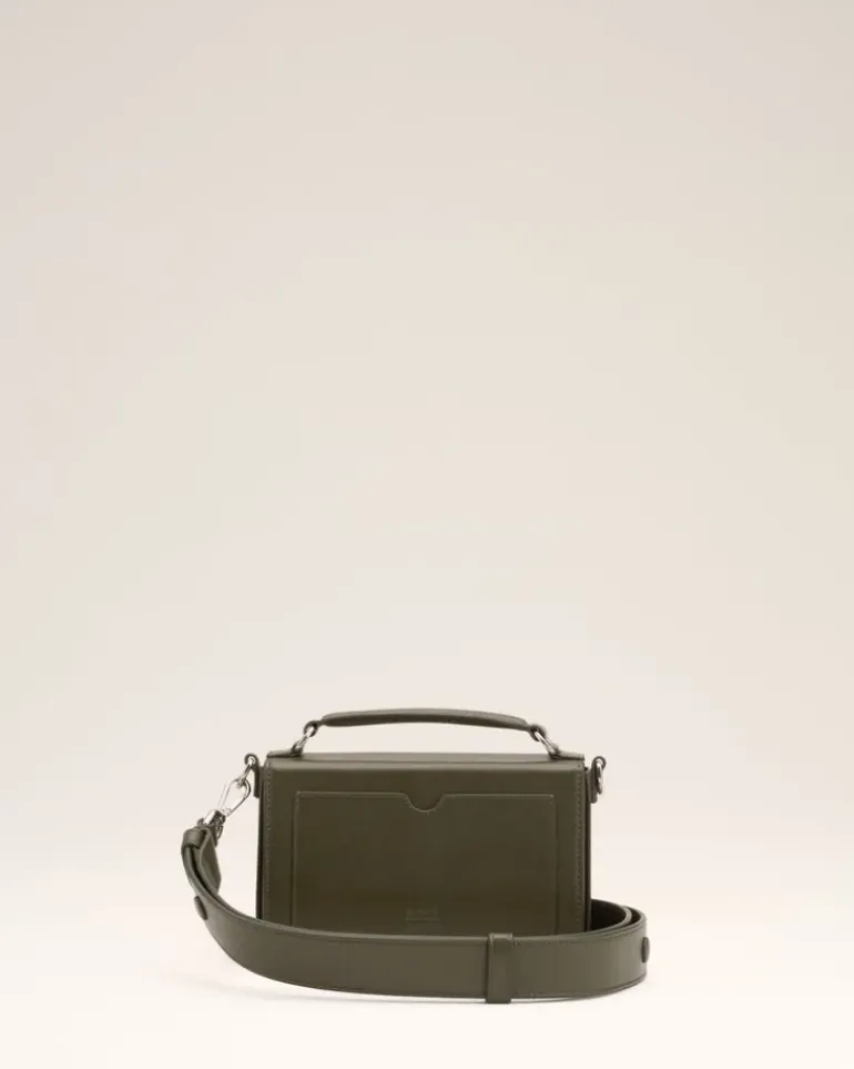 Ami Paris Green Leather Ami de Coeur Lunch Box Bag BLACK OLIVE Cheap
